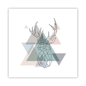 Affisch - I en geometrisk skog - 40x40 cm