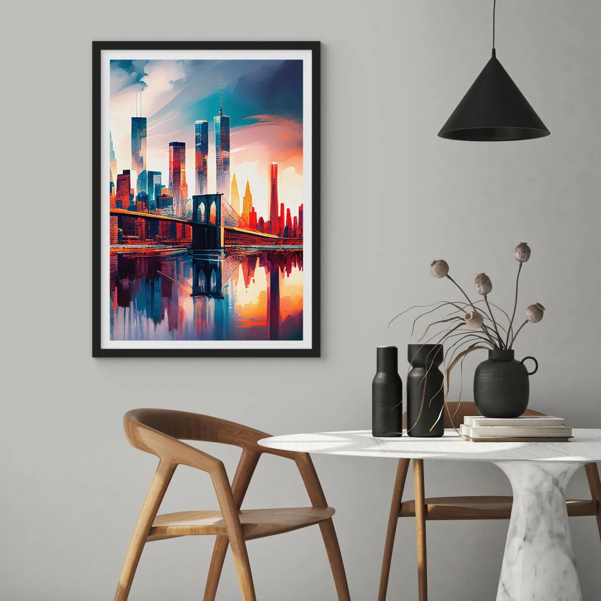Affisch i svart ram - Fenomenala New York - 61x91 cm
