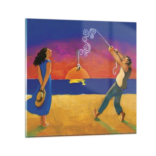 Glastavla - Bild på glas - Mer än en stjärna från himlen - 50x50 cm