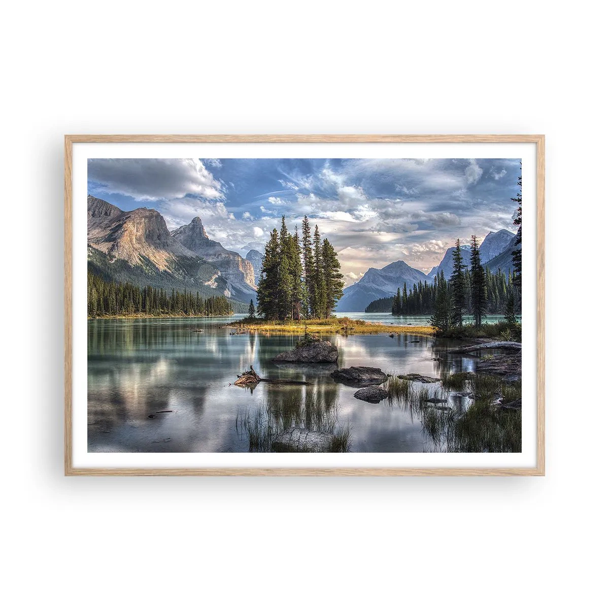 Affisch i ram av ljusek - Vid stort och rent vatten - 100x70 cm