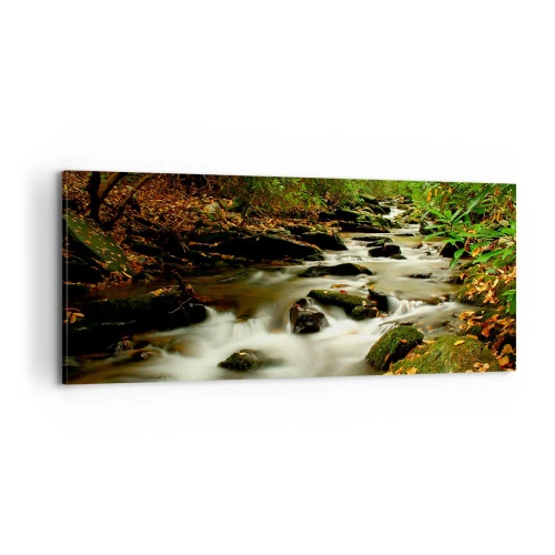 Canvastavla - Bild på duk - Som flytande silver - 100x40 cm