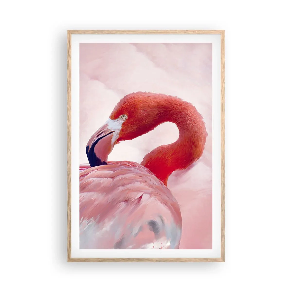 Affisch i ram av ljusek - Fågelns skönhet - 61x91 cm