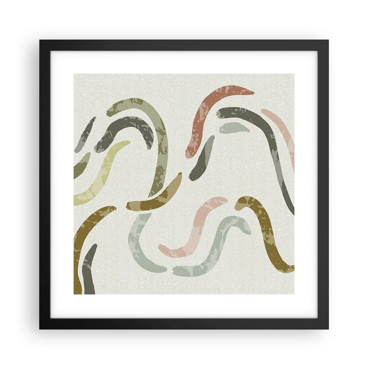Affisch i svart ram - Abstraktionens glada dans - 40x40 cm