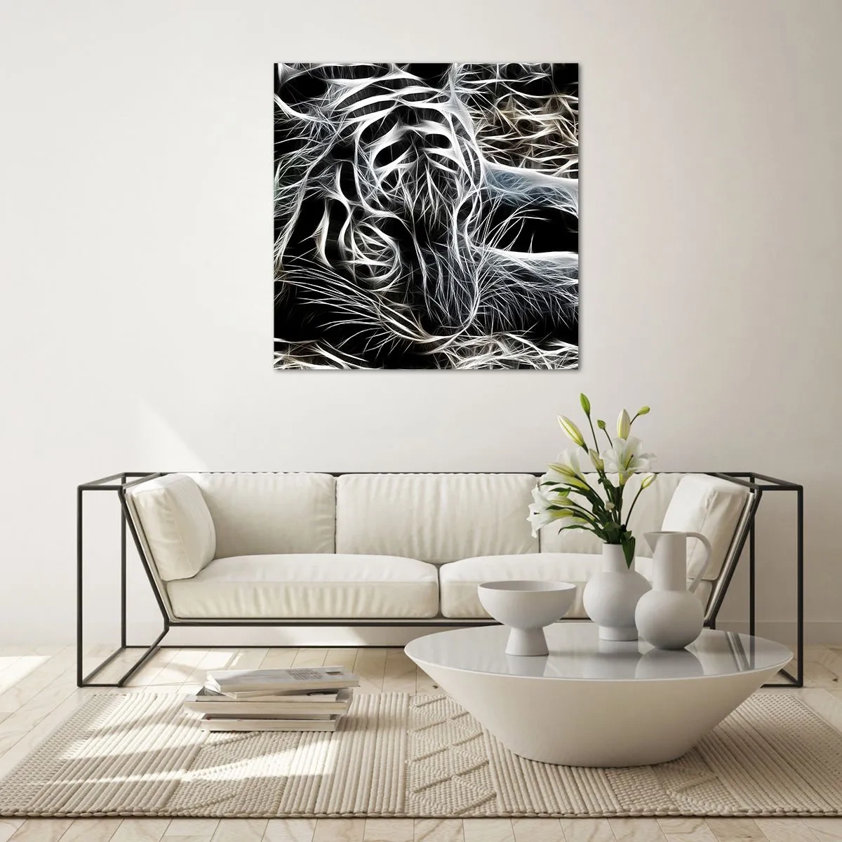 Glastavla - Bild på glas - En studie om kattens lätthet - 40x40 cm