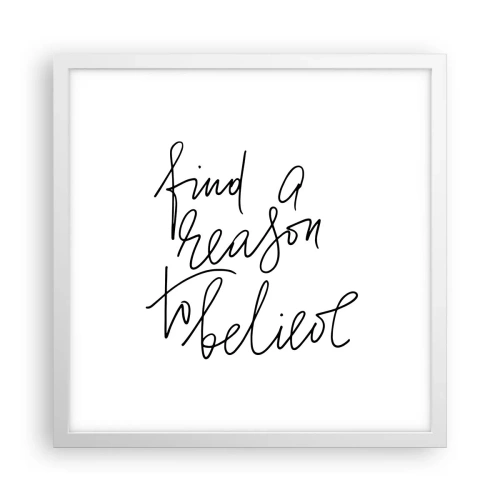 Affisch i vit ram - Det är möjligt - 40x40 cm