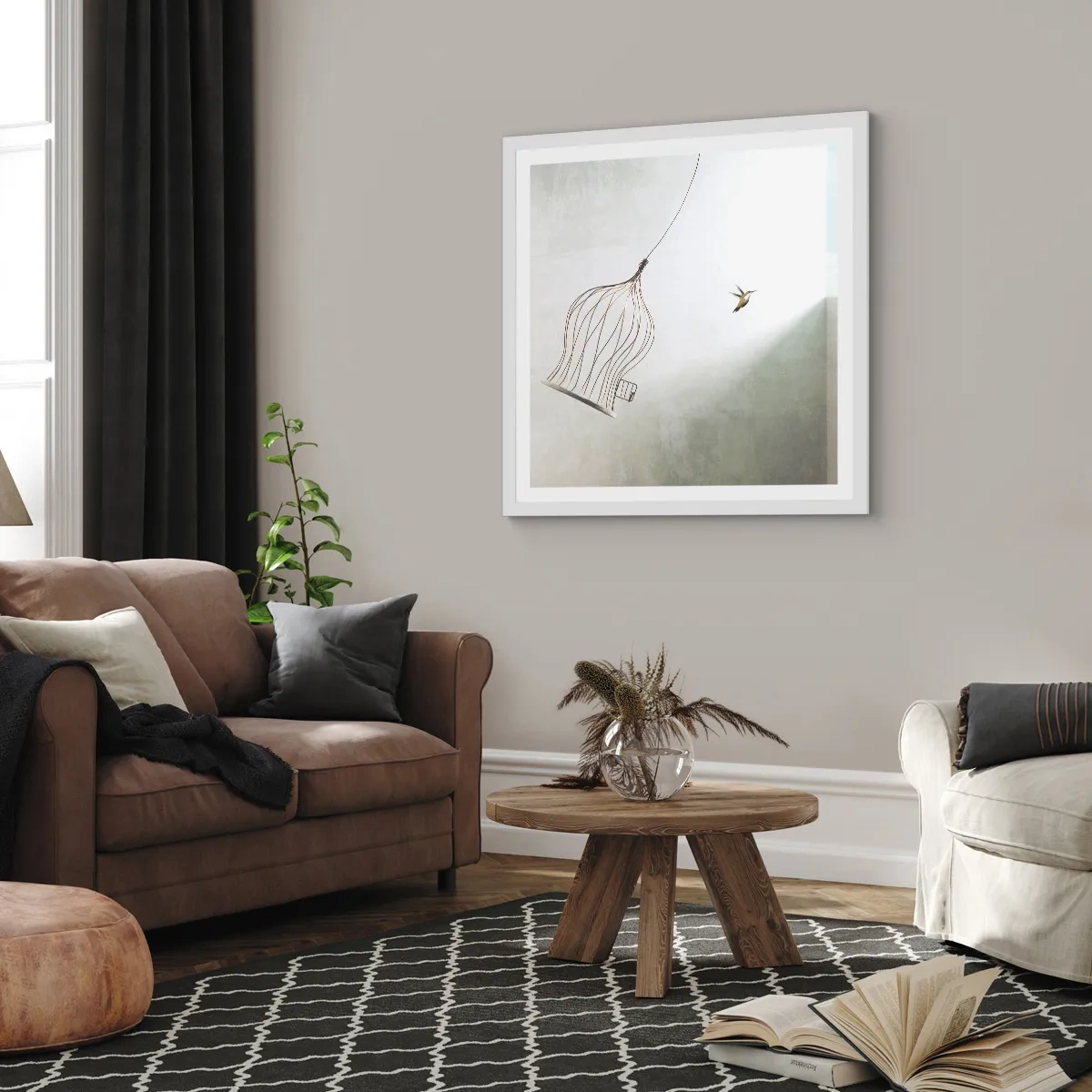 Affisch i vit ram - I sitt esse - 40x40 cm