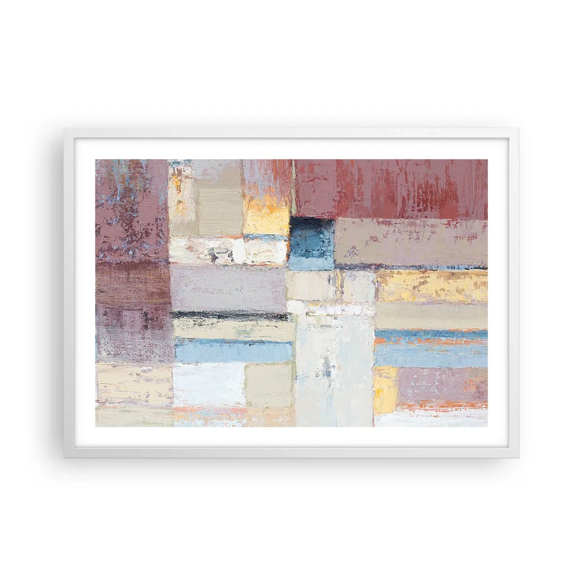 Affisch i vit ram - Geometrins lugn - 70x50 cm