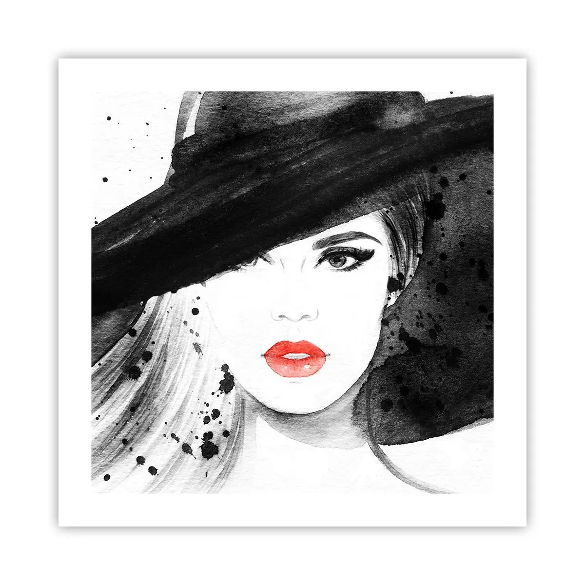 Affisch - En dam i svart - 50x50 cm