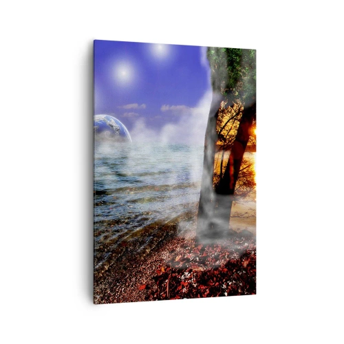 Canvastavla - Bild på duk - Surrealistiskt landskap - naturens enighet - 70x100 cm