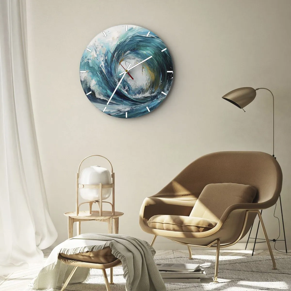 Väggklocka - Klocka på glas - Havsportal - 30x30 cm