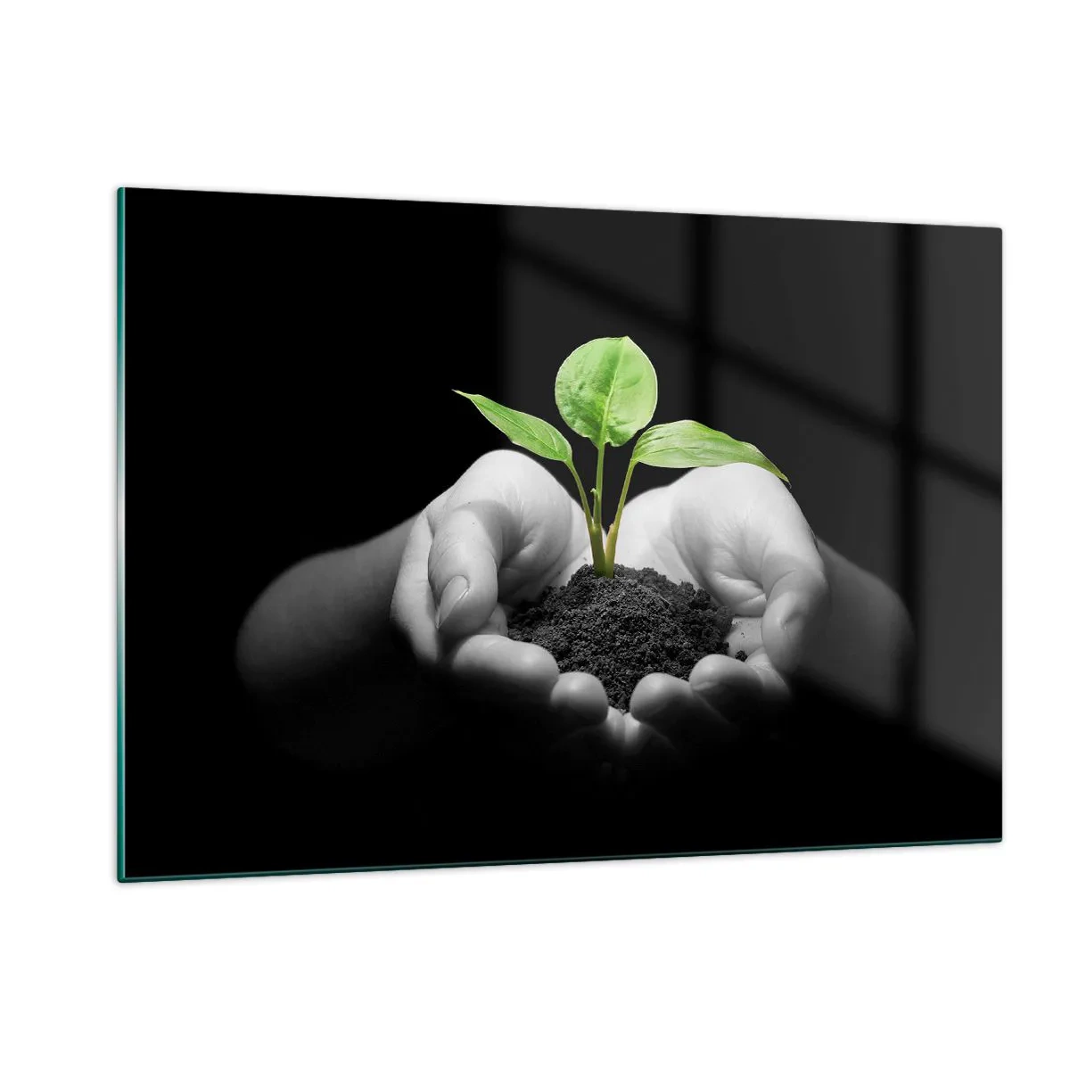 Glastavla - Bild på glas - Jag älskar naturen och skyddar den - 120x80 cm