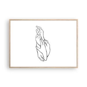 Affisch i ram av ljusek - Hand i hand - 100x70 cm