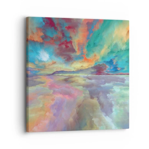 Canvastavla - Bild på duk - Två himlar - 30x30 cm