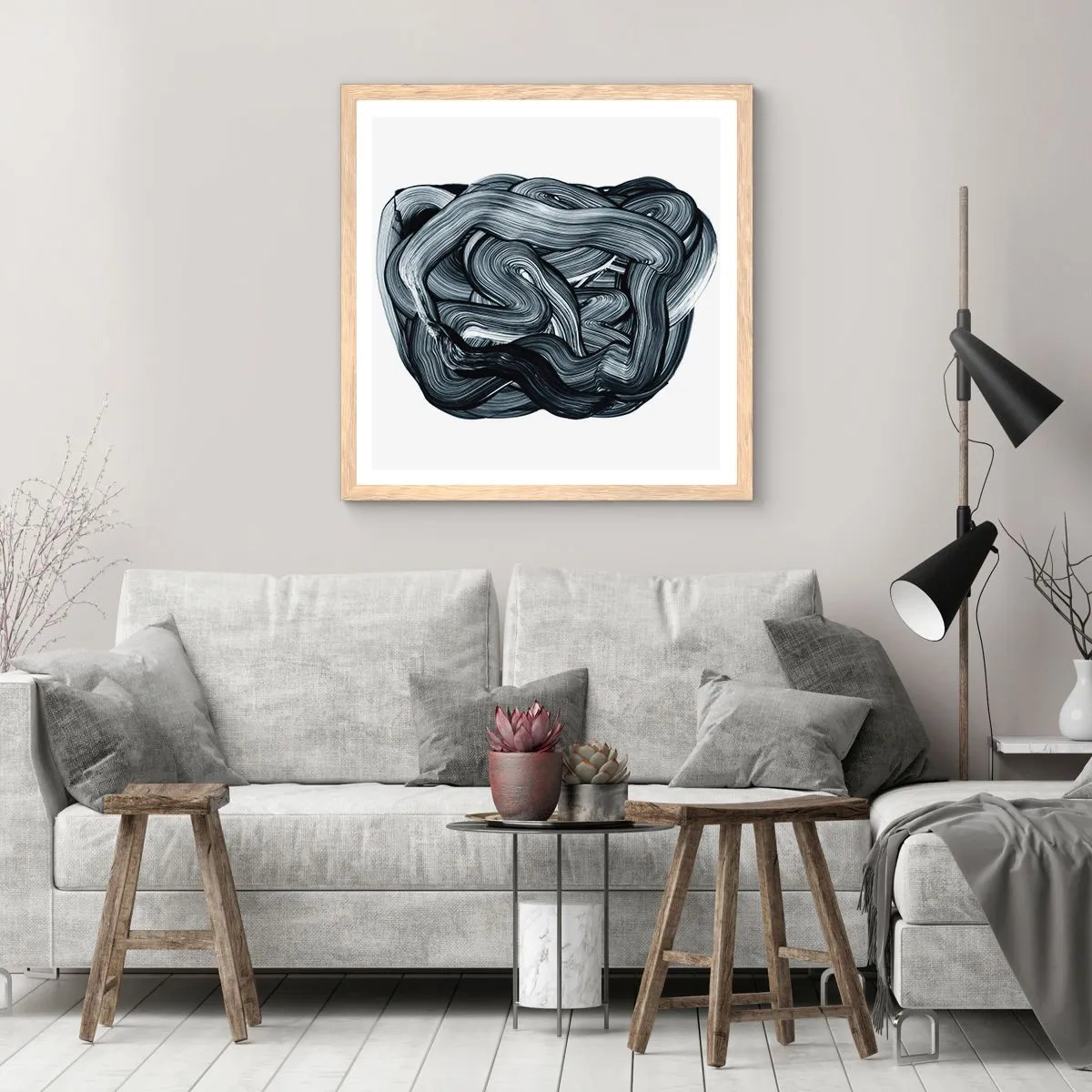 Affisch i ram av ljusek - Det är inte så enkelt - 60x60 cm