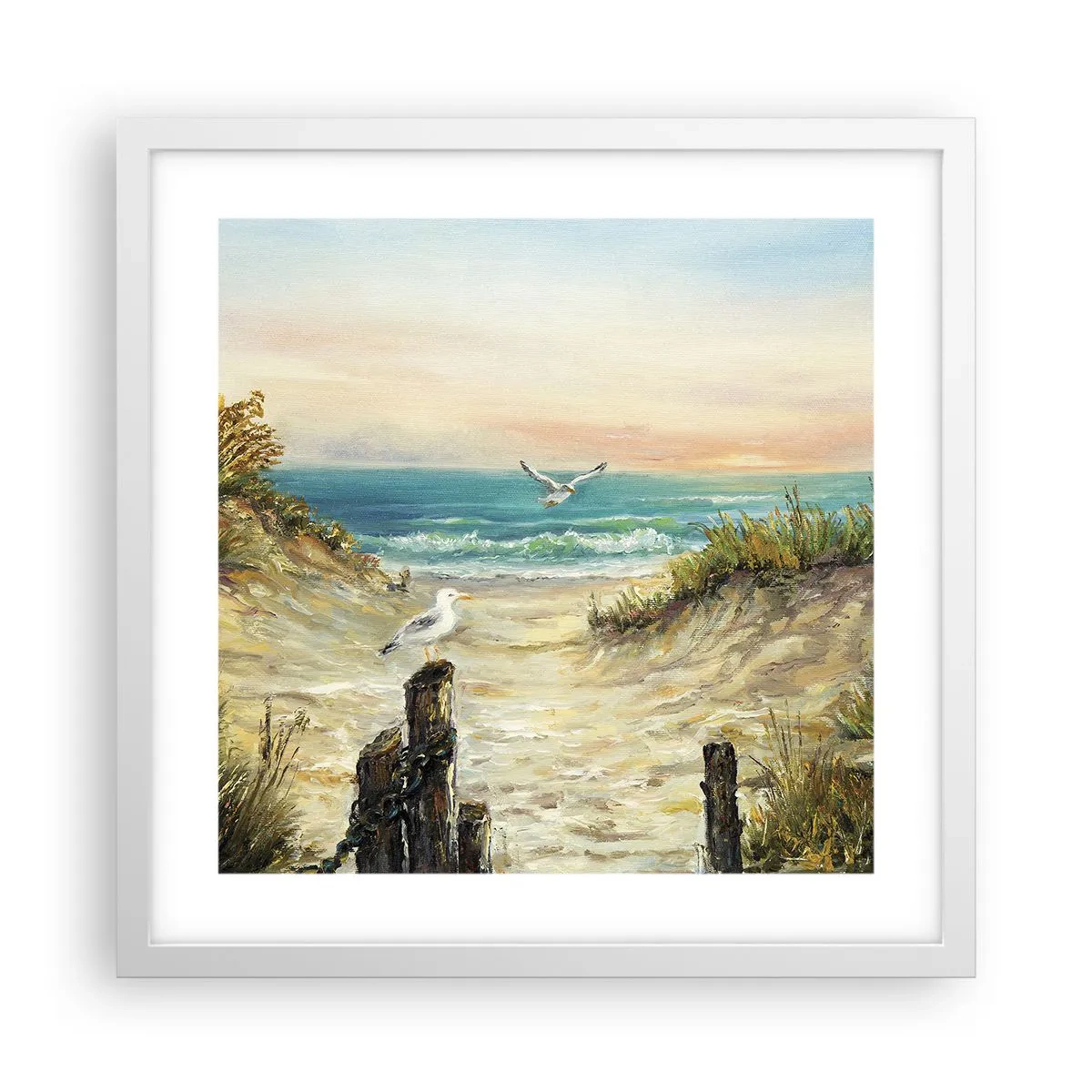 Affisch i vit ram - Vindstilla - 40x40 cm