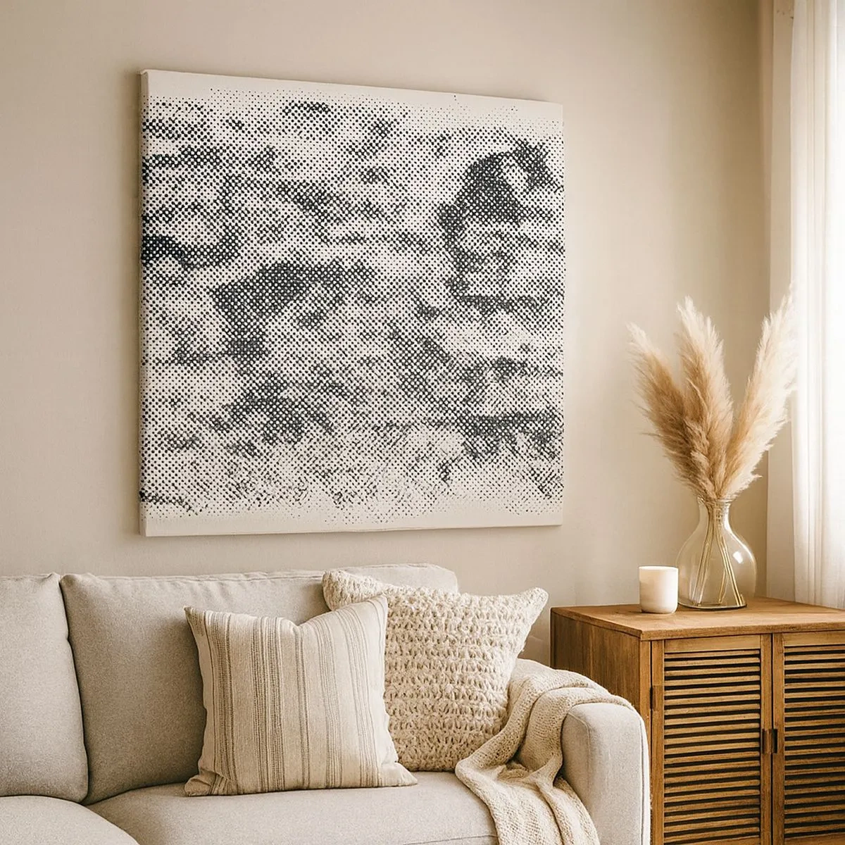 Canvastavla - Bild på duk - Dimmig komposition - 30x30 cm