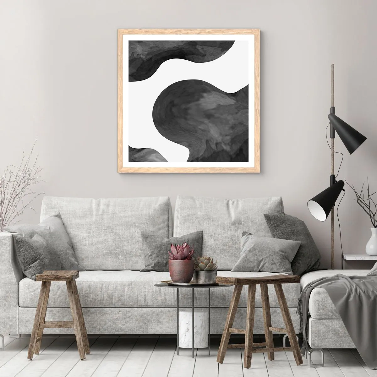 Affisch i ram av ljusek - Mjölkvägen - 30x30 cm