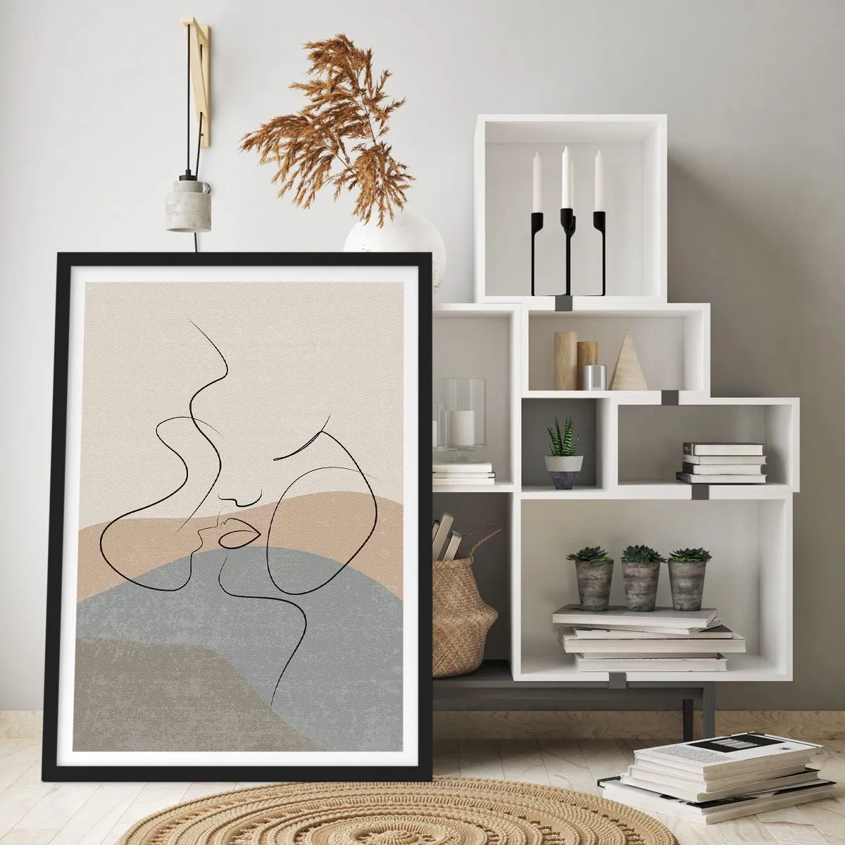 Affisch i svart ram - Beröra med pensel - 61x91 cm