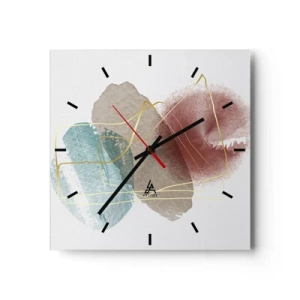 Väggklocka - Klocka på glas - Rummets pärlor - 30x30 cm