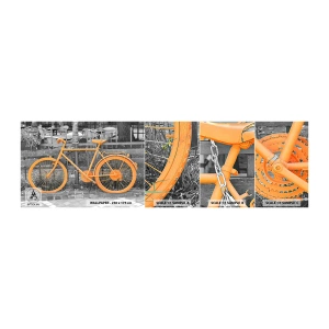 Provbit av självhäftande fototapet Deluxe Sticker - Gå, jag väntar här - Vintage cykel, Stad, Resor - 100x30 cm