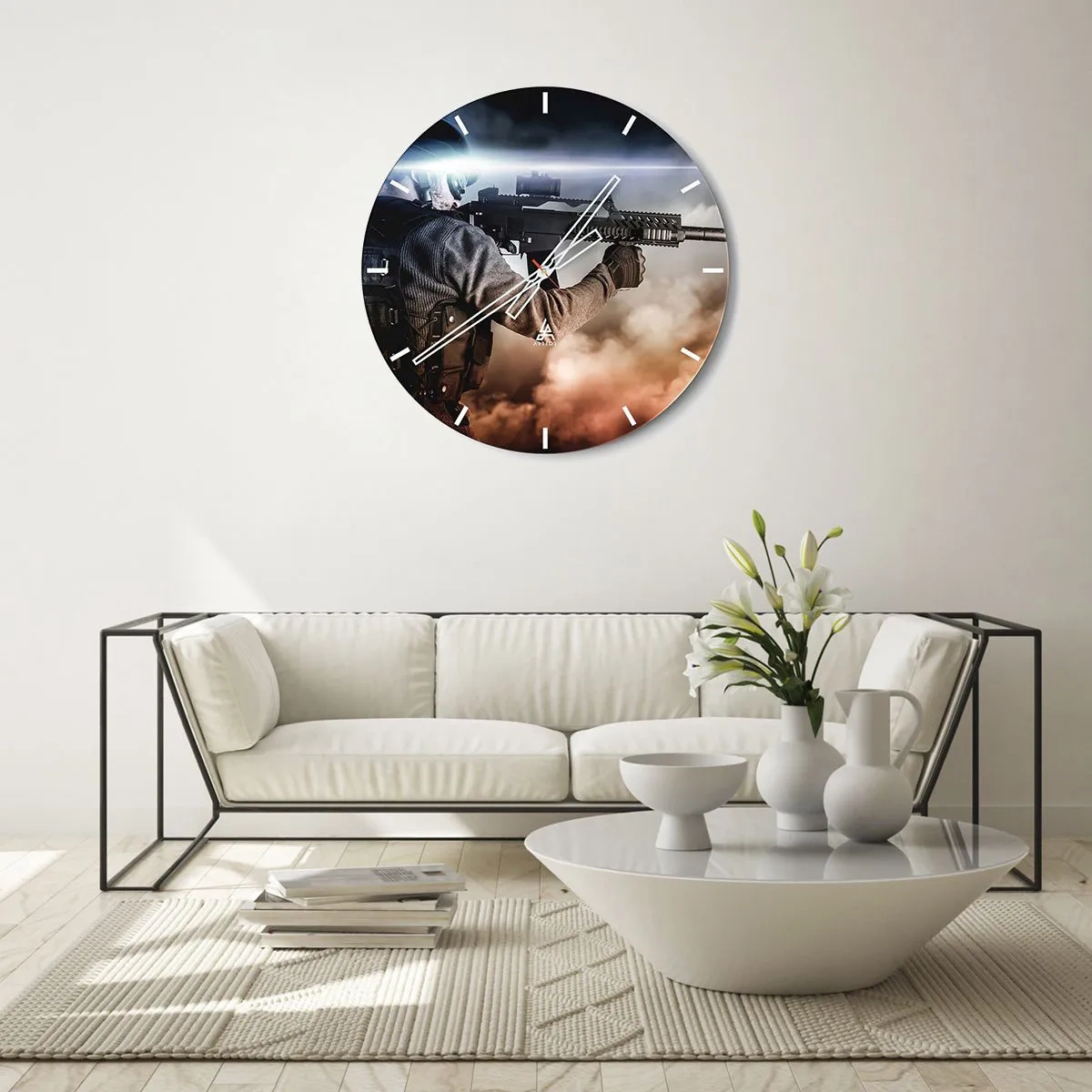 Väggklocka - Klocka på glas - Helt enkelt en hjälte - 40x40 cm