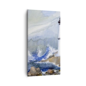 Canvastavla - Bild på duk - Mot mörkret och stormen - 55x100 cm