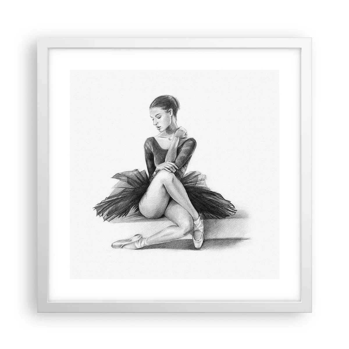Affisch i vit ram - Förtrollad av dansen - 40x40 cm