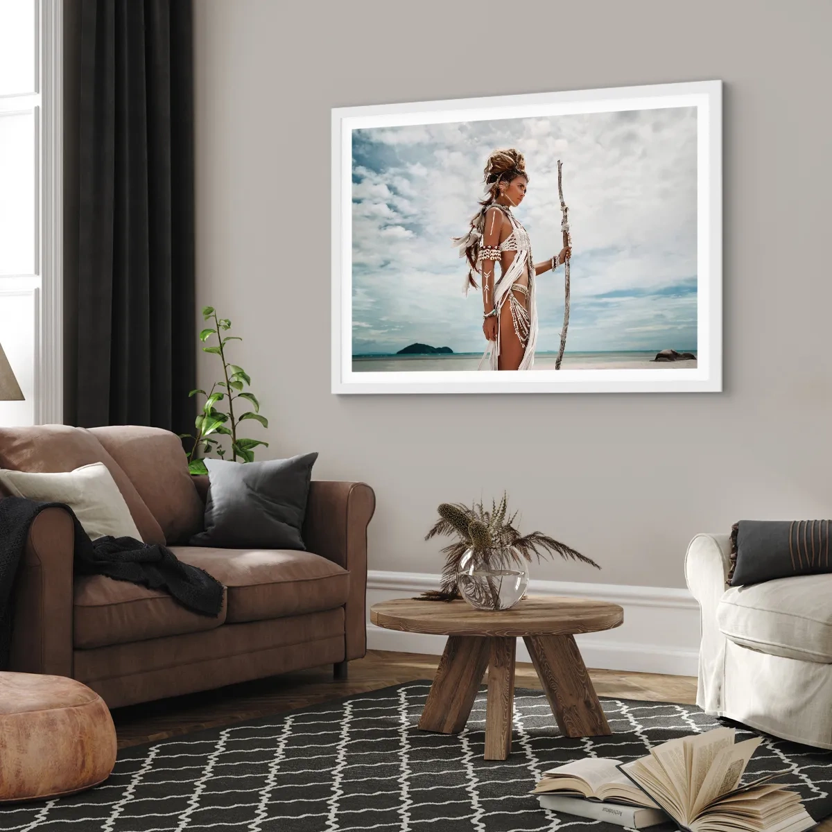 Affisch i vit ram - Tropikens drottning - 100x70 cm