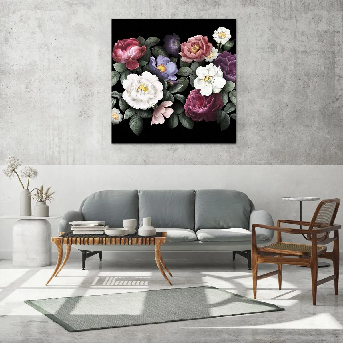 Glastavla - Bild på glas - Från en engelsk trädgård - 70x70 cm