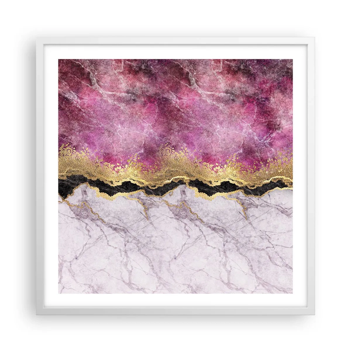 Affisch i vit ram - På gränsen - 60x60 cm
