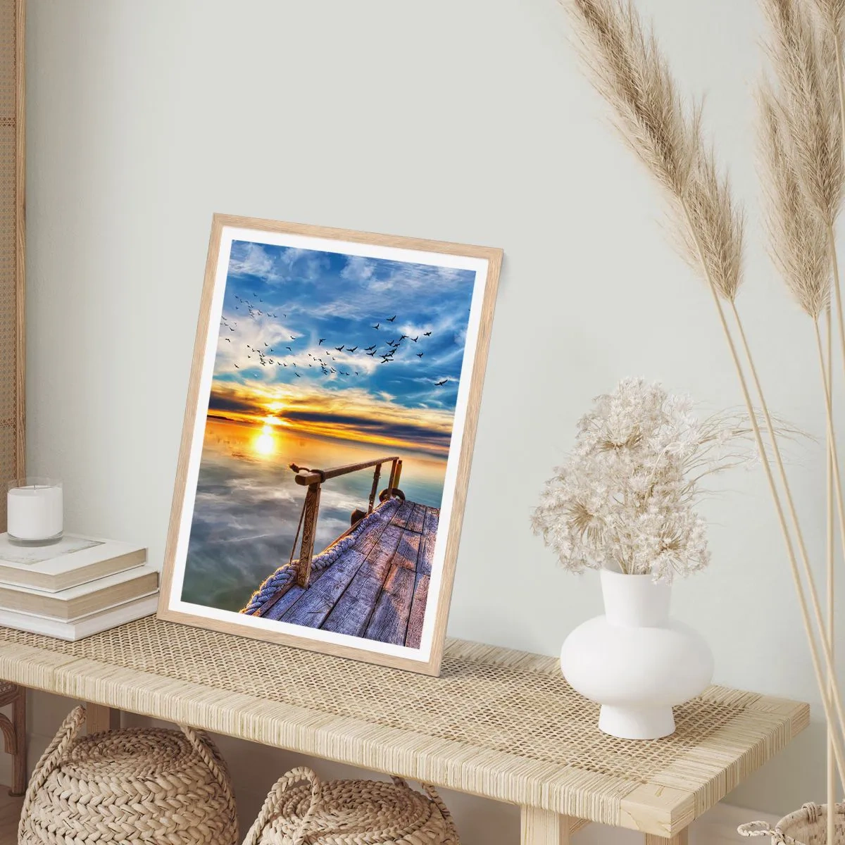 Affisch i ram av ljusek - Vinden lägger sig - 40x50 cm