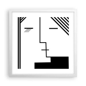 Affisch i vit ram - Bara en kyss - 40x40 cm