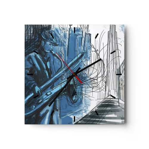 Väggklocka - Klocka på glas - Stadsrapsodi - 30x30 cm