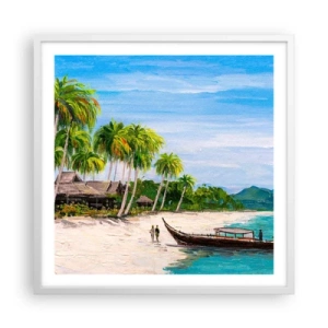 Affisch i vit ram - En exotisk dröm - 60x60 cm