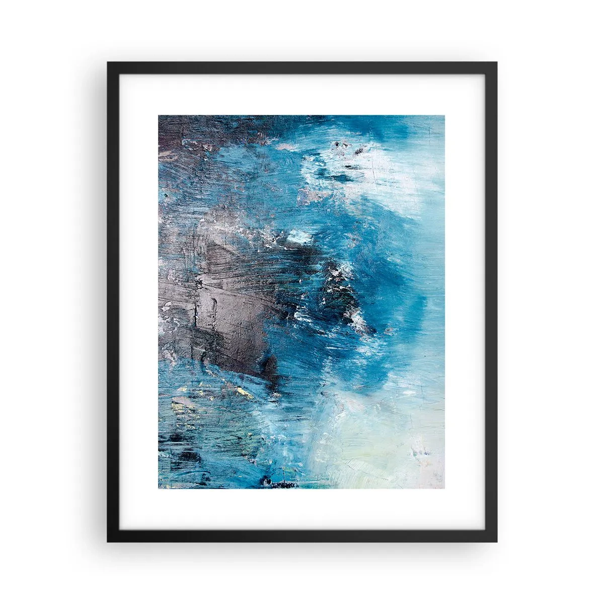 Affisch i svart ram - Blå rapsodi - 40x50 cm