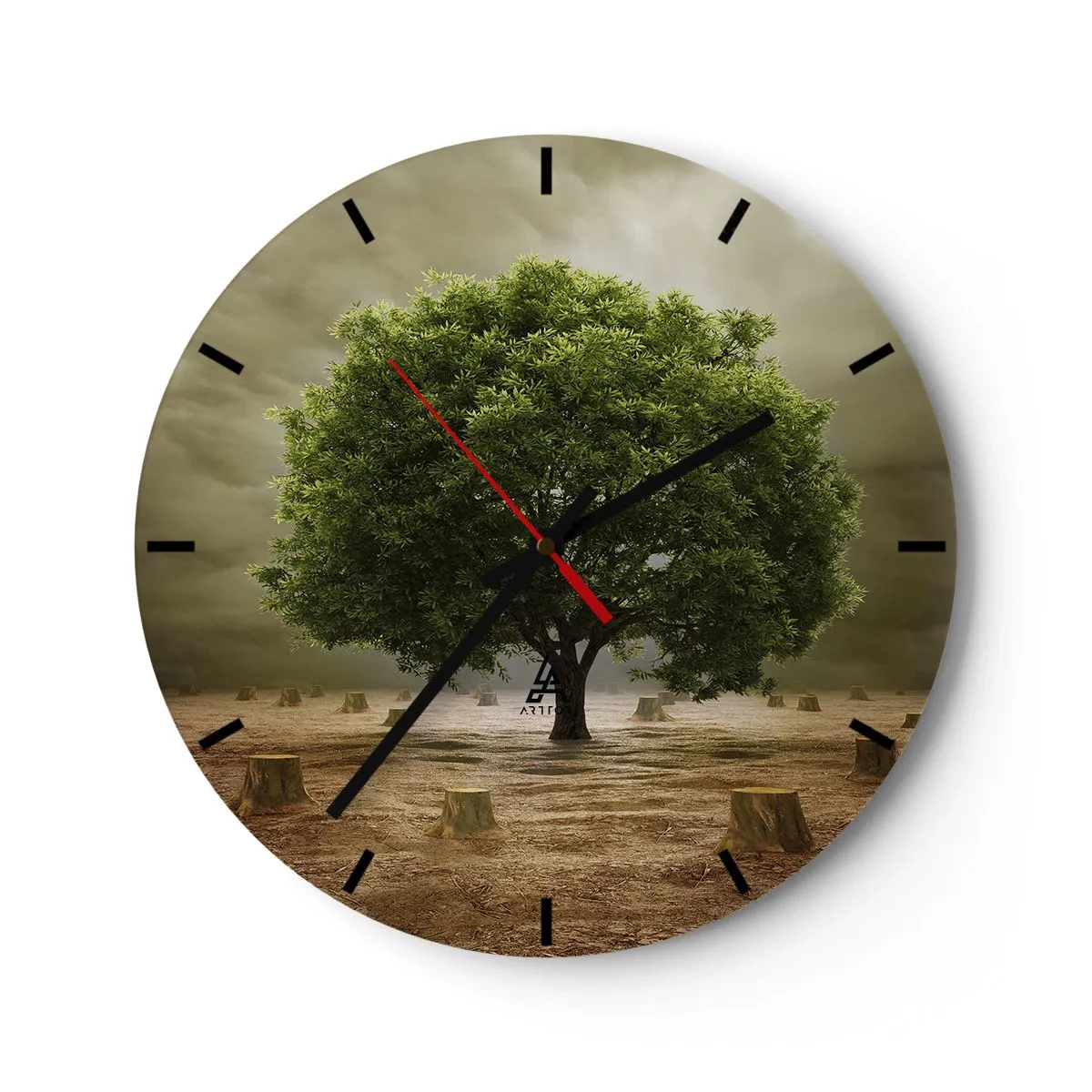 Väggklocka - Klocka på glas - Hela hoppet - 40x40 cm