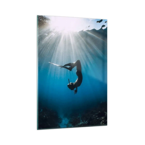 Glastavla - Bild på glas - Undervattendans - 80x120 cm