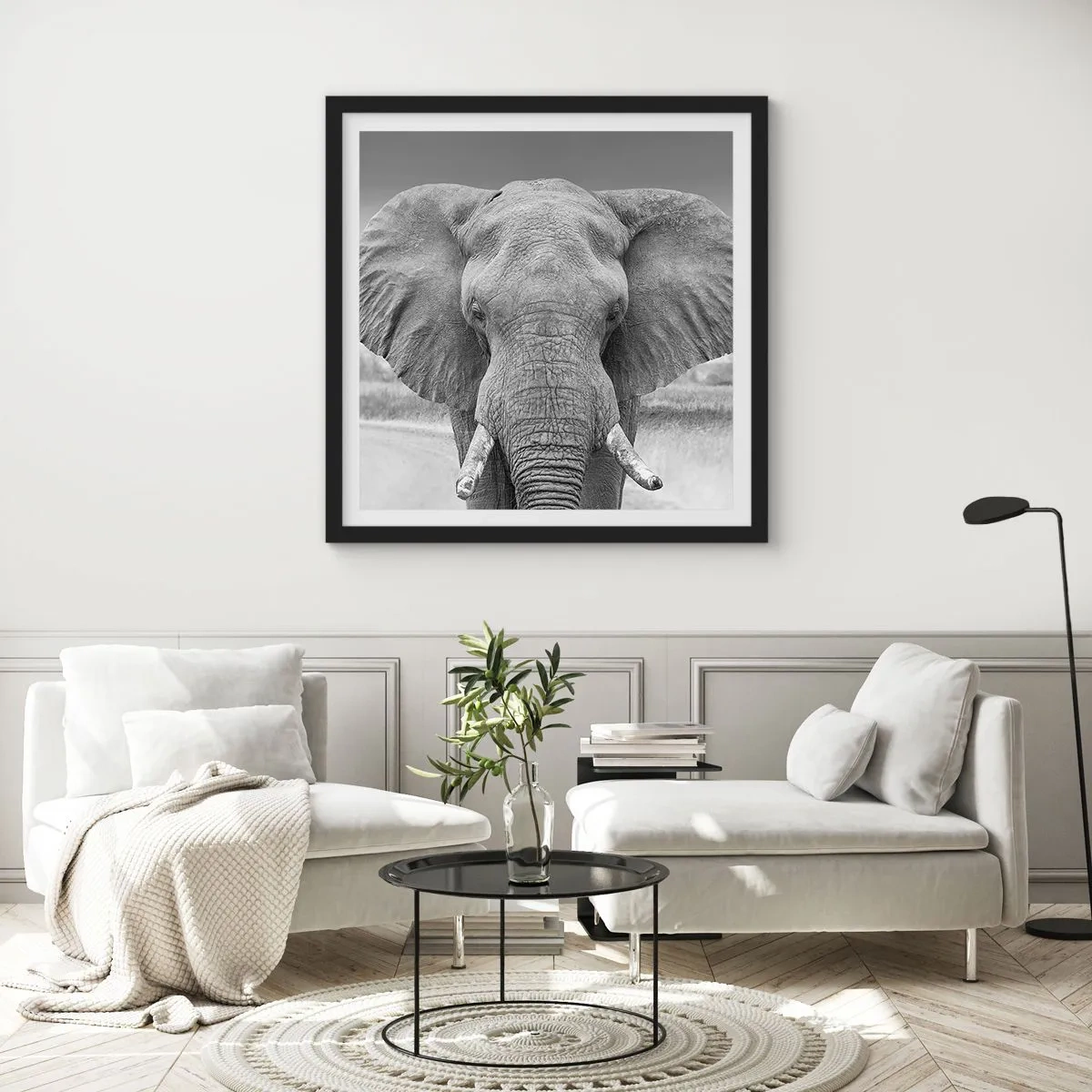 Affisch i svart ram - Välkommen till min värld - 60x60 cm