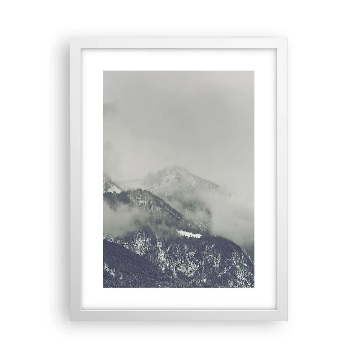 Affisch i vit ram - Dimmig dal - 30x40 cm