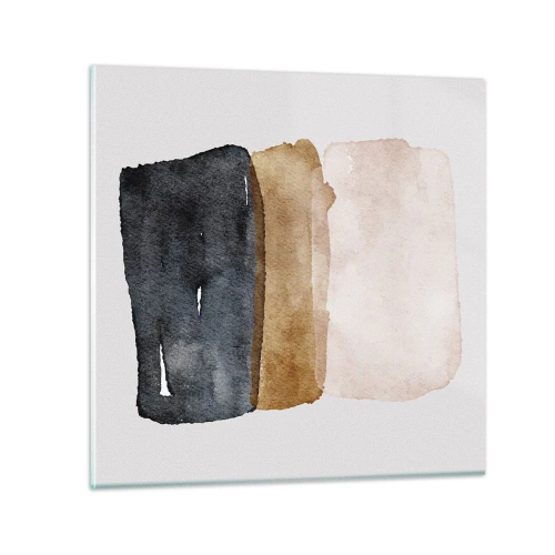Glastavla - Bild på glas - Komposition av jordens färger - 30x30 cm