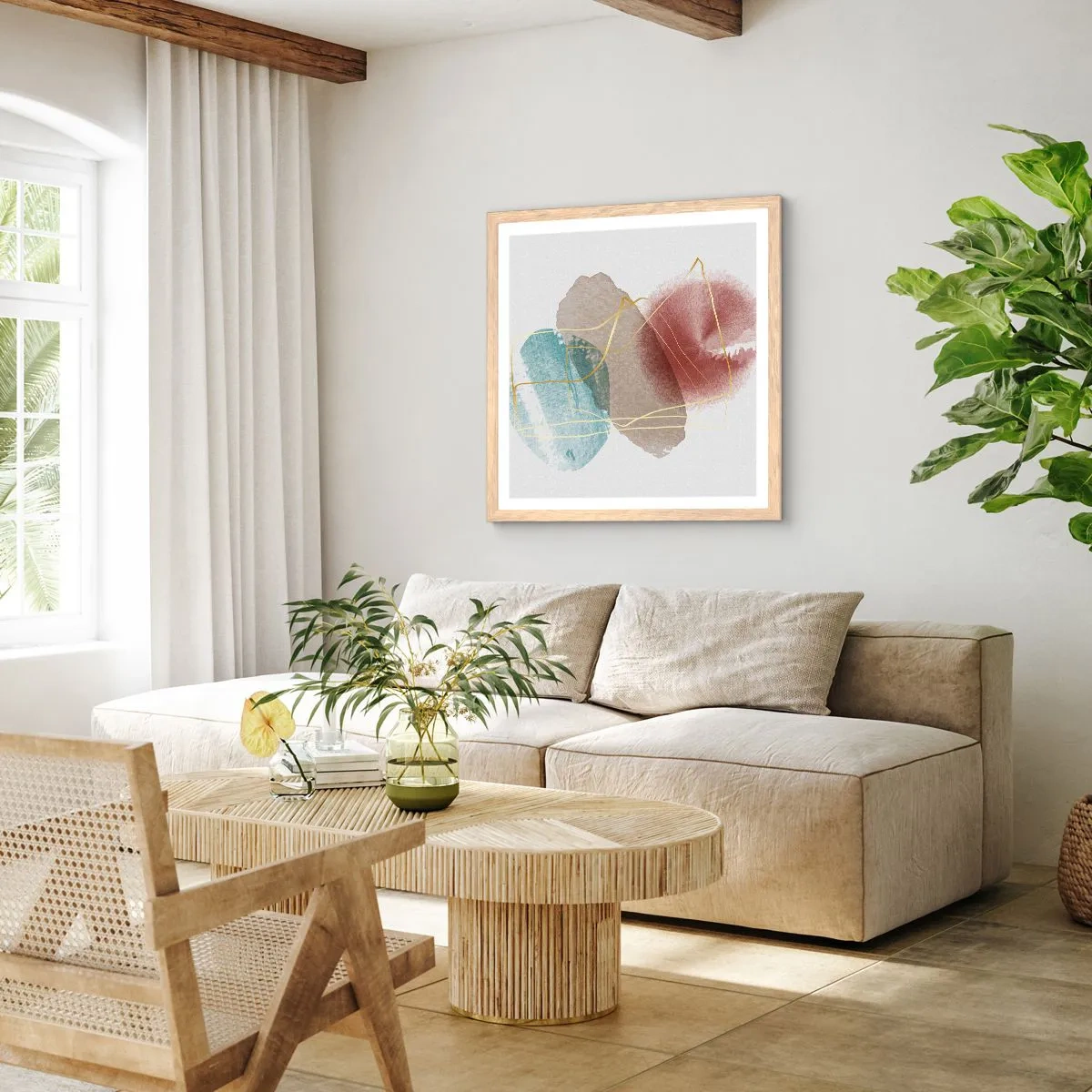 Affisch i ram av ljusek - Rummets pärlor - 40x40 cm