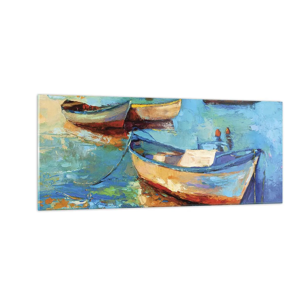 Glastavla - Bild på glas - I en sydlig vik - 100x40 cm