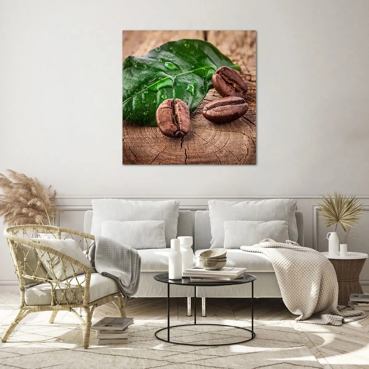 Glastavla - Bild på glas - Äkta och svart - 40x40 cm