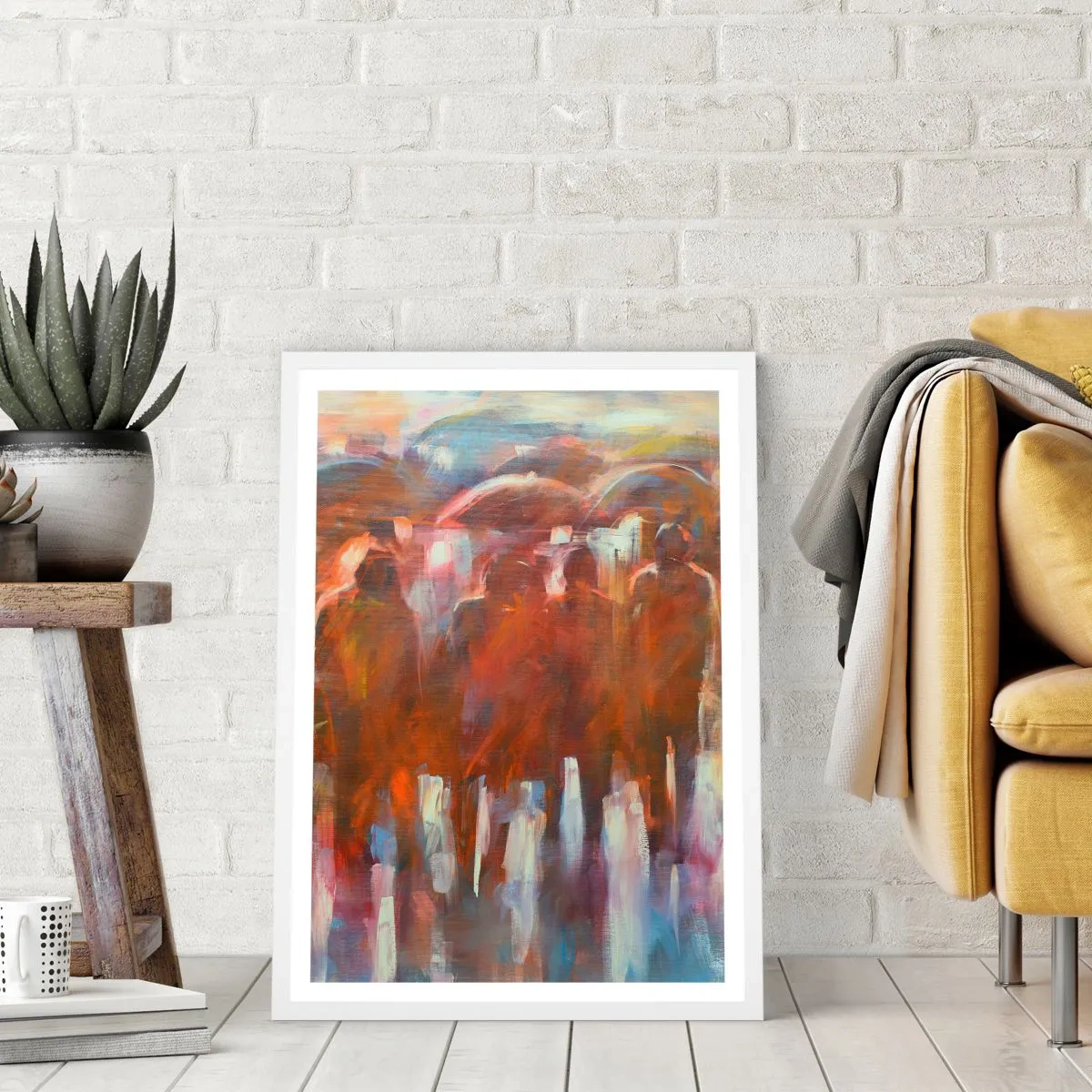 Affisch i vit ram - Jämna i regn och dimma - 40x50 cm