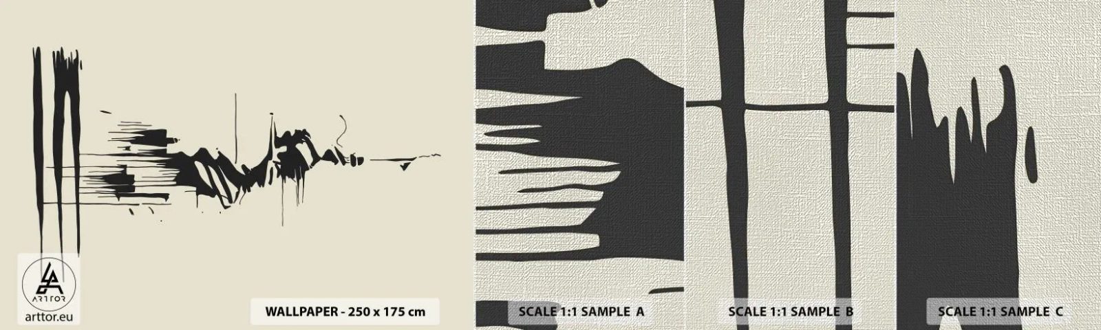 Provbit av fototapet Premium Canvas - Skyndsam abstraktion - Abstraktion, Minimalism, Bit - 100x30 cm