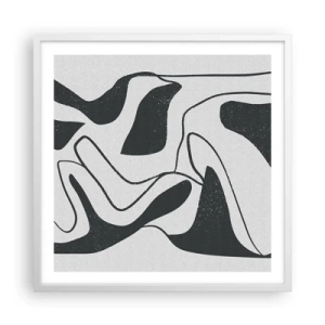 Affisch i vit ram - Abstrakt lek i en labyrint - 60x60 cm