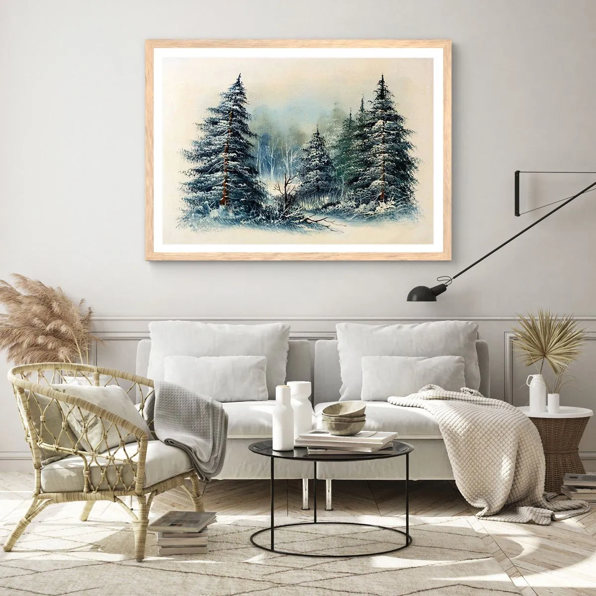 Affisch i ram av ljusek - Redo för Julen - 100x70 cm