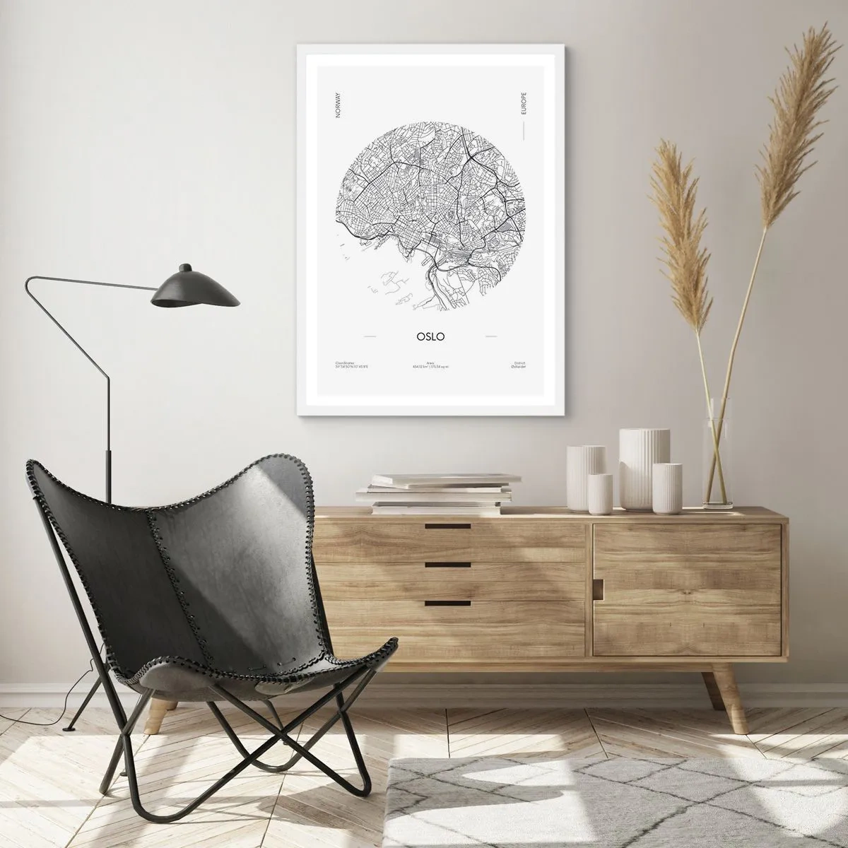 Affisch i vit ram - Oslos anatomi - 40x50 cm