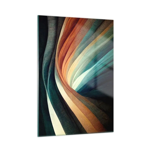 Glastavla - Bild på glas - Vävd av färger - 50x70 cm