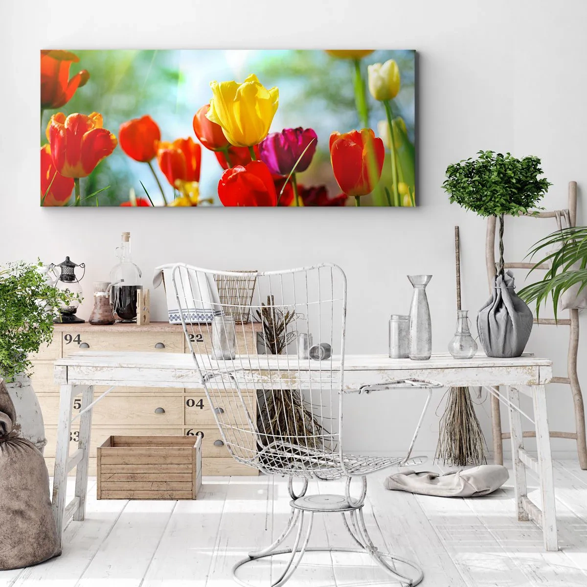 Canvastavla - Bild på duk - Solens alla färger - 100x40 cm